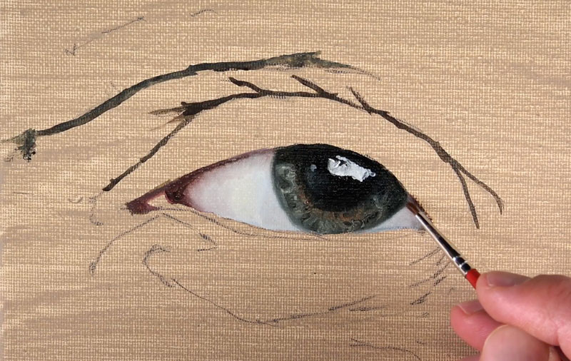 Adding shadow to the eye