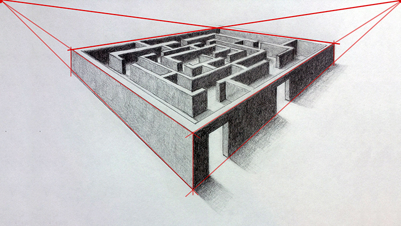 Lines to the opposite vanishing points