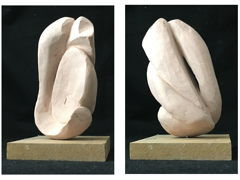 Clay sculpture before firing