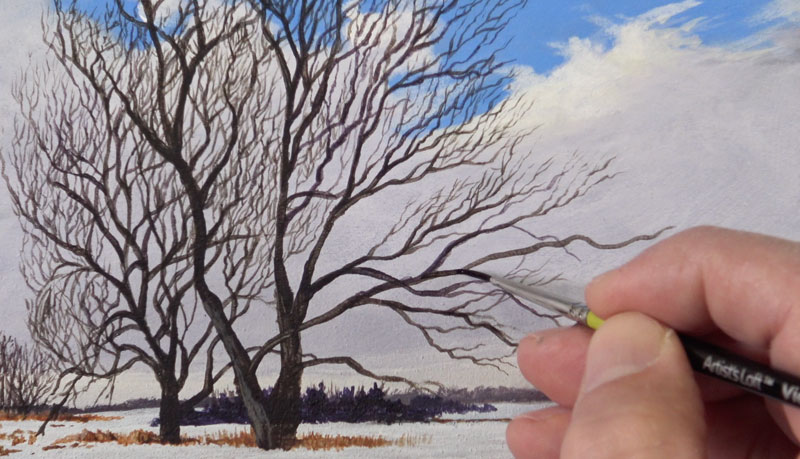 Creating organic marks with acrylics