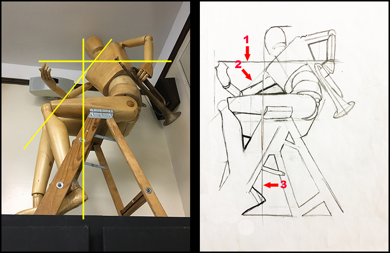 Figure drawing with alignment lines