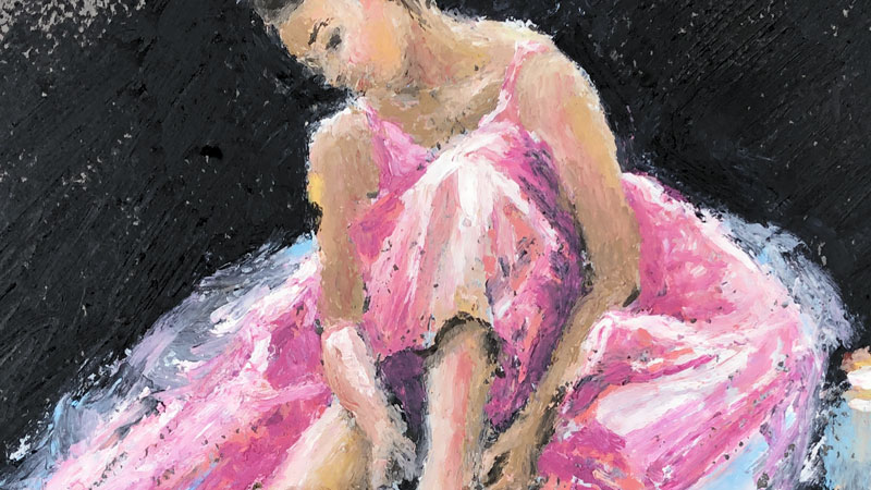 Oil pastel figure drawing