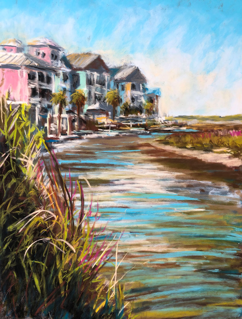 Plein Air Pastel Painting - Ocean Inlet