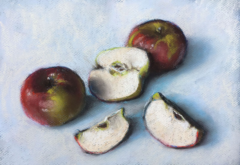 Pastel Still Life Apples