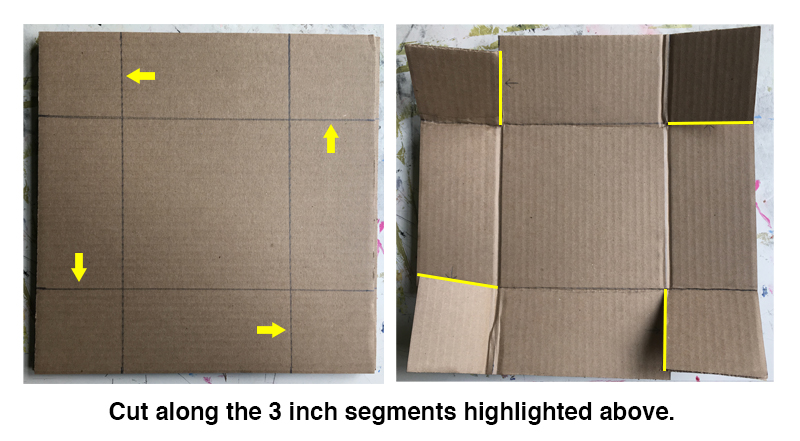 Cutting the cardboard to size