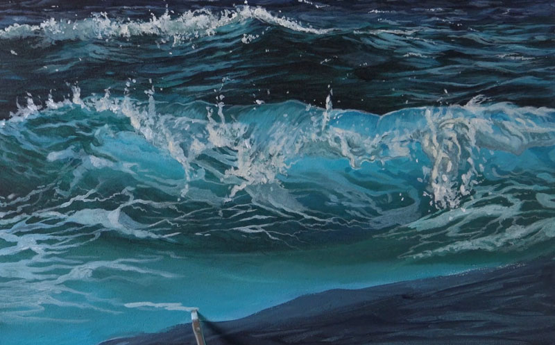 Painting sea foam